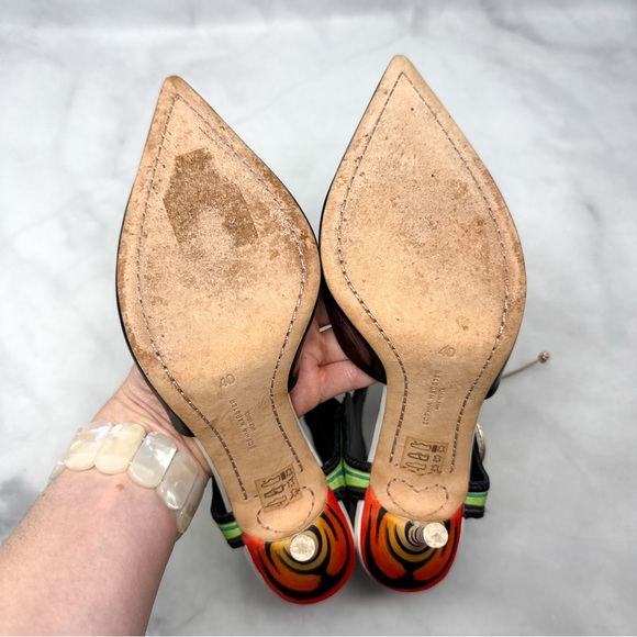 Sophia Webster Rousseau Jungle Tiger Ankle Cuff Tie Pointed Toe Pumps Heels 40 - Picture 12 of 16